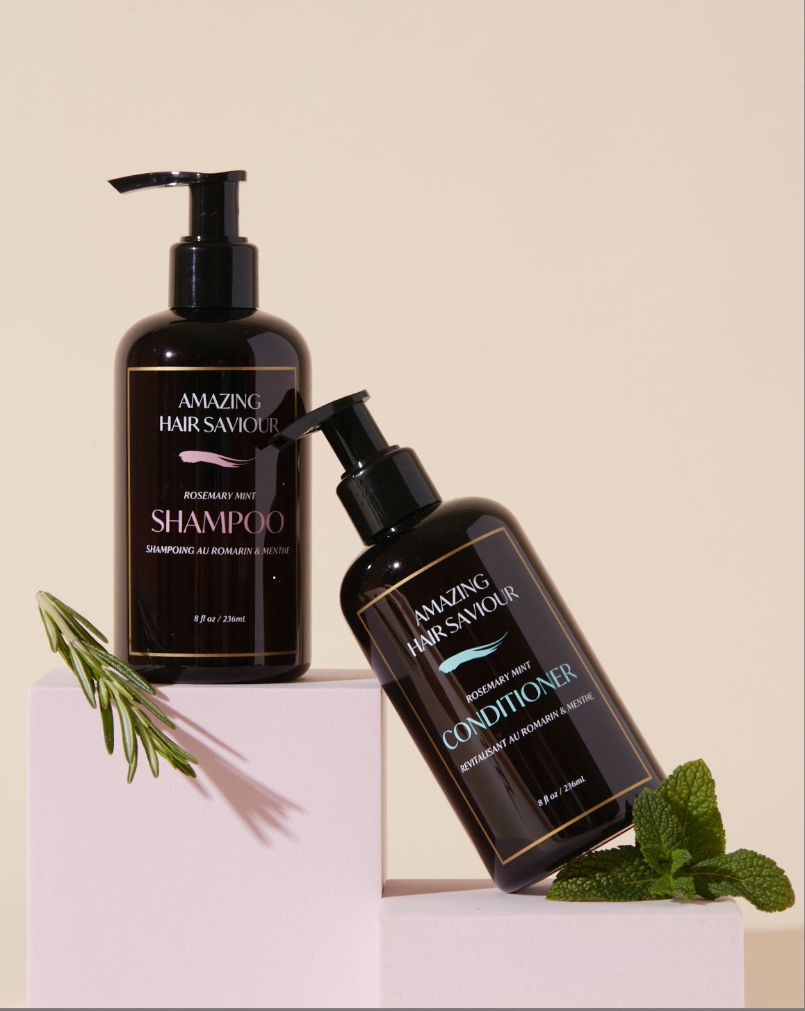 Rosemary-Peppermint Natural Shampoo & Conditioner